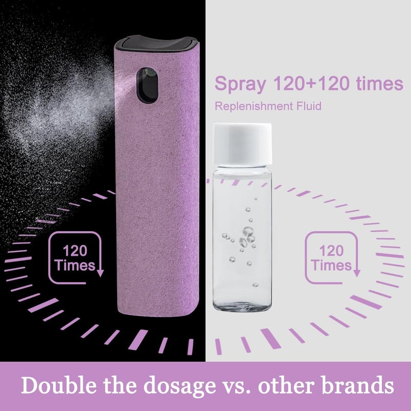 walrfid Screen Cleaner Touchscreen Mist Spray, Cleaning Kit for Electronic Smart Phone TV, Laptop, Computer LCD Flat Screens, Eyeglasses, Compatible with iPhone iPad MacBook Pro - Lightpurple - Image 5